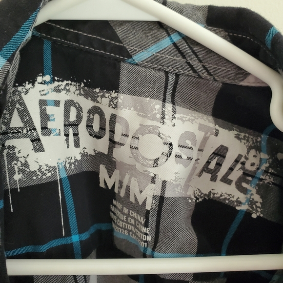Aeropostale button-down checkered shirt MEDIUM - Picture 4 of 4